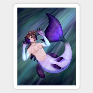 Mermay Painting of a Trans Merman Sticker